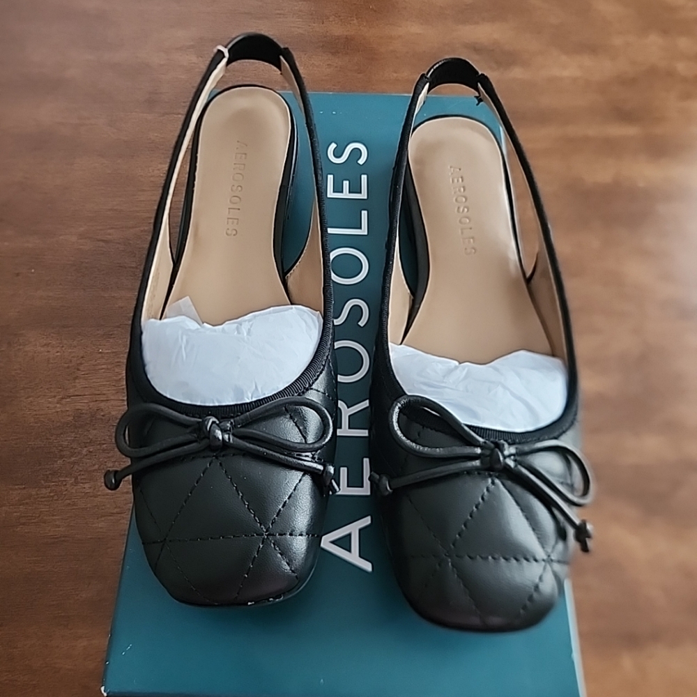 AEROSOLES QUILTED BLACK SIZE 5 NEW IN BOX SHOES